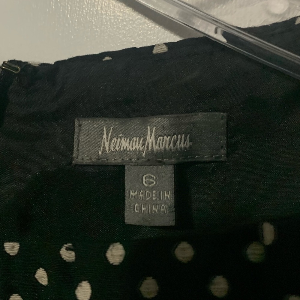 Neiman Marcus Polka Dot Dress Black and White Women’s Size 6 Like New Condition - Picture 2 of 5